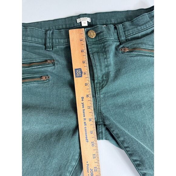 J Crew Women's Green Denim Skinny Jeans Stretch Zipper Front Pockets Size 30 - Picture 8 of 11